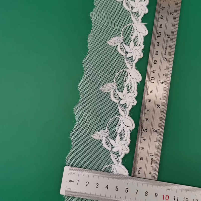 Mesh-Based Cotton Embroidery Trim for Apparel Edging TRLM-27