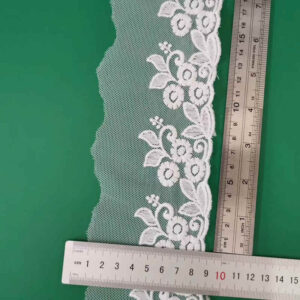 Mesh-Based Cotton Embroidery Trim for Apparel Edging TRLM-3