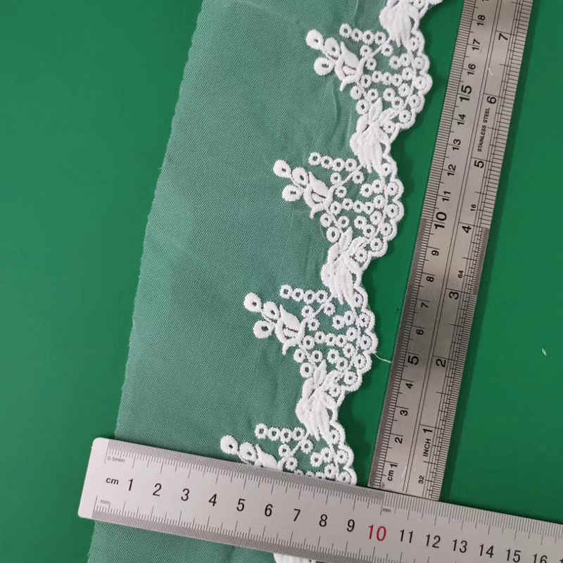 White Cotton Thread Lace Trim for Open Mesh Garment Decoration TRLM-30