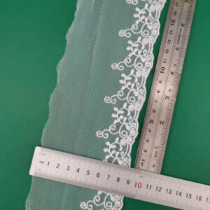 Mesh-Based Cotton Embroidery Trim for Apparel Edging TRLM-31