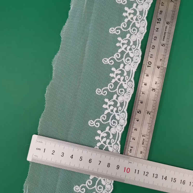 Mesh-Based Cotton Embroidery Trim for Apparel Edging TRLM-31