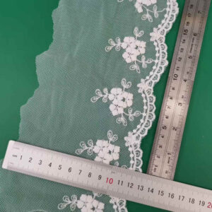 Cotton Embroidered Mesh Lace Trim with Border Lace Detail Detail TRLM-33