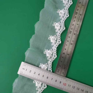 White Cotton Thread Lace Trim for Soft Embroidered Edge Garment Decoration TRLM-34