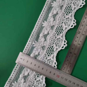 Mesh-Based Cotton Embroidery Trim for Apparel Edging TRLM-35