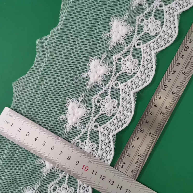 Mesh-Based Cotton Embroidery Trim for Apparel Edging TRLM-39