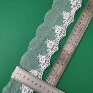 White Cotton Thread Lace Trim for Lightweight Cotton Garment Decoration TRLM-42