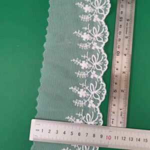 Mesh-Based Cotton Embroidery Trim for Apparel Edging TRLM-7
