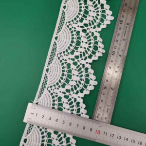 Soft Matte Scalloped Border Embroidered Lace Trim TRLM1109