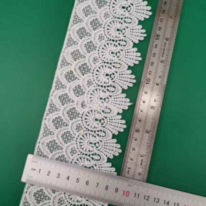 Soft Matte Picot Edge Embroidered Lace Trim TRLM1115