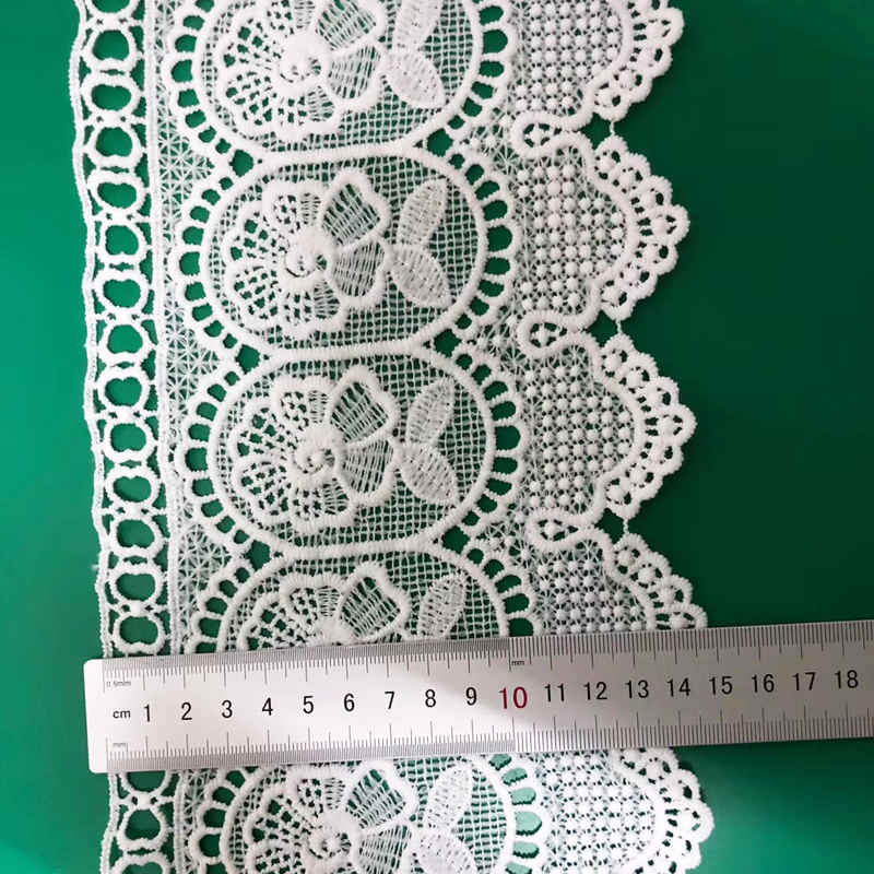 Soft Matte Geometric Openwork Embroidered Lace Trim TRLM1133