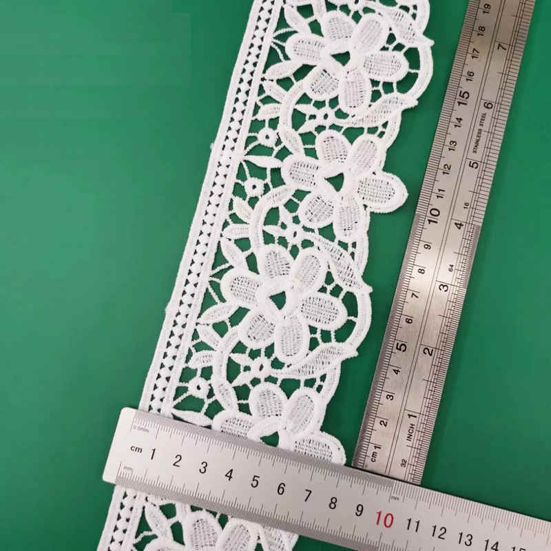 White Openwork Border Water-Soluble Lace Trim TRLM1150