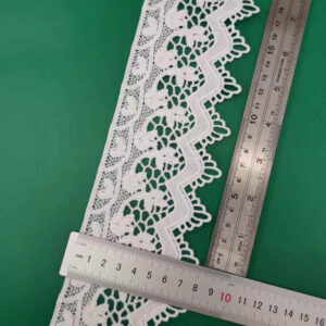 Soft Matte Small Floral Embroidered Lace Trim TRLM1151
