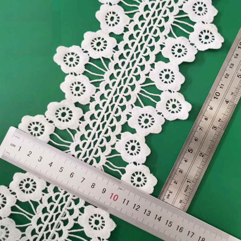 Soft Matte Decorative Border Embroidered Lace Trim TRLM1157