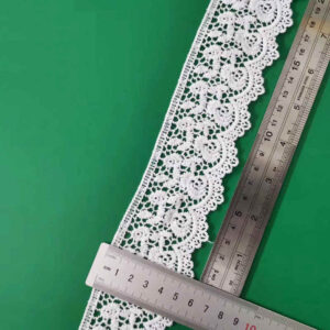 White Water-Soluble Dense Embroidery Border Trim TRLM1159