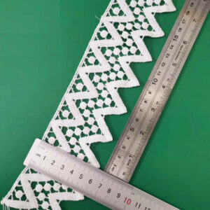 White Water-Soluble Lattice Openwork Border Trim TRLM1165