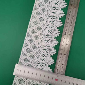 White Floral Edge Water-Soluble Lace Trim TRLM1168