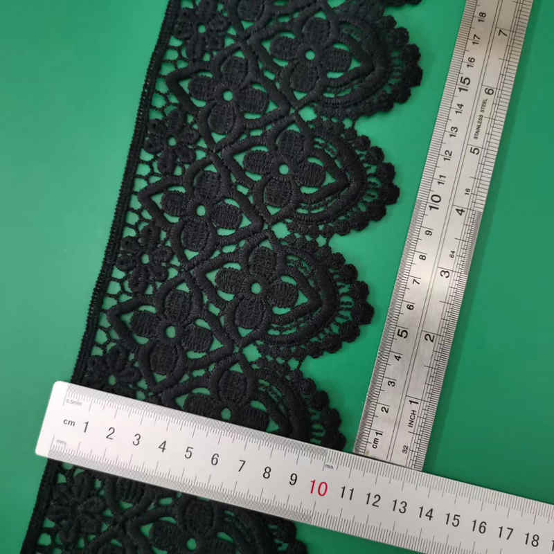 Soft Matte Petal Border Embroidered Lace Trim TRLM1181