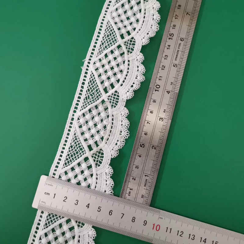 White Soft Scalloped Water-Soluble Lace Trim TRLM1186