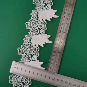 Soft Matte Linear Floral Embroidered Lace Trim TRLM1187