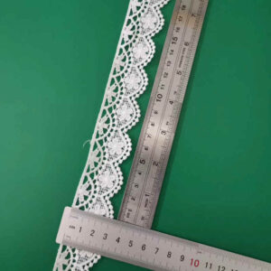 White Embroidered Small Floral Trim for Apparel Edging TRLM1191