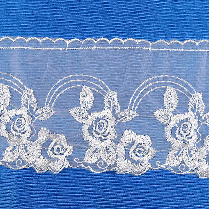 Bulk Production Schiffli Embroidered Organza Lace Trim TRP1063 - Image 2