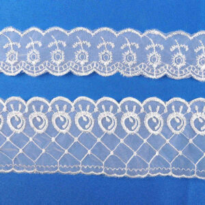 Bulk Production Schiffli Embroidered Organza Lace Trim TRP1065