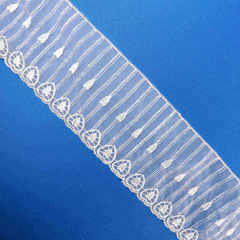 Bulk Production Schiffli Embroidered Organza Lace Trim TRP1066