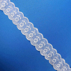 Bulk Production Schiffli Embroidered Organza Lace Trim TRP1068